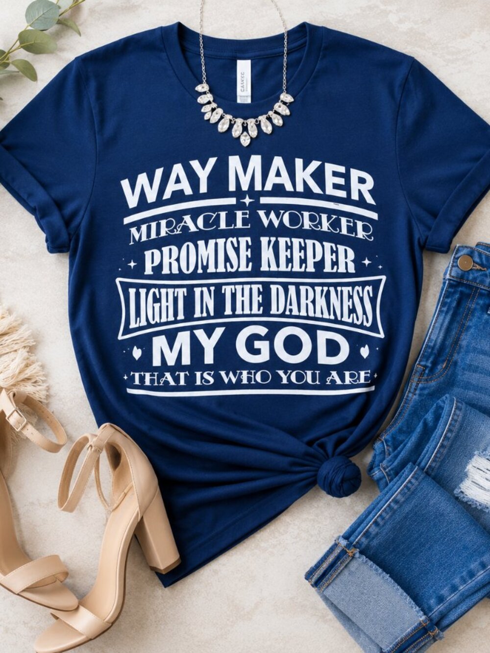 Waymaker Inspirational Black Graphic Tee | Unisex S–3XL | Faith Based Shirt | Ne